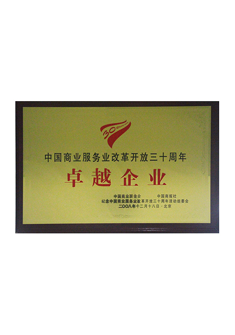 2008年中国商业服务业改革(ge)开放(fang)三十周年卓越(yue)企业